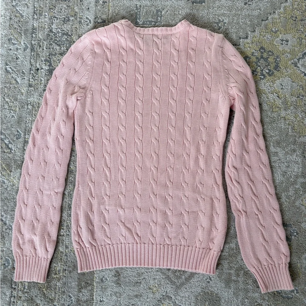 Ralph Lauren Pink Cable Knit Sweater - Picture 2 of 8